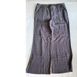Mossimo Womens 16 Large Choco Linen Wide Leg Flare Mid Rise Pants Canvas Purple